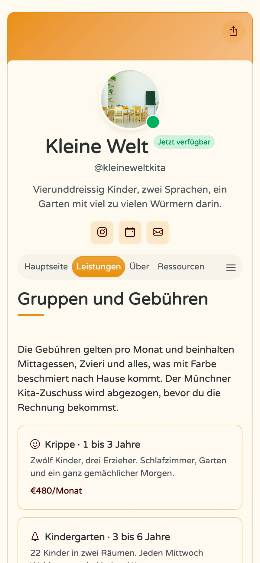 Kita — Gruppen, Monatsbeiträge und die Fragen der Eltern