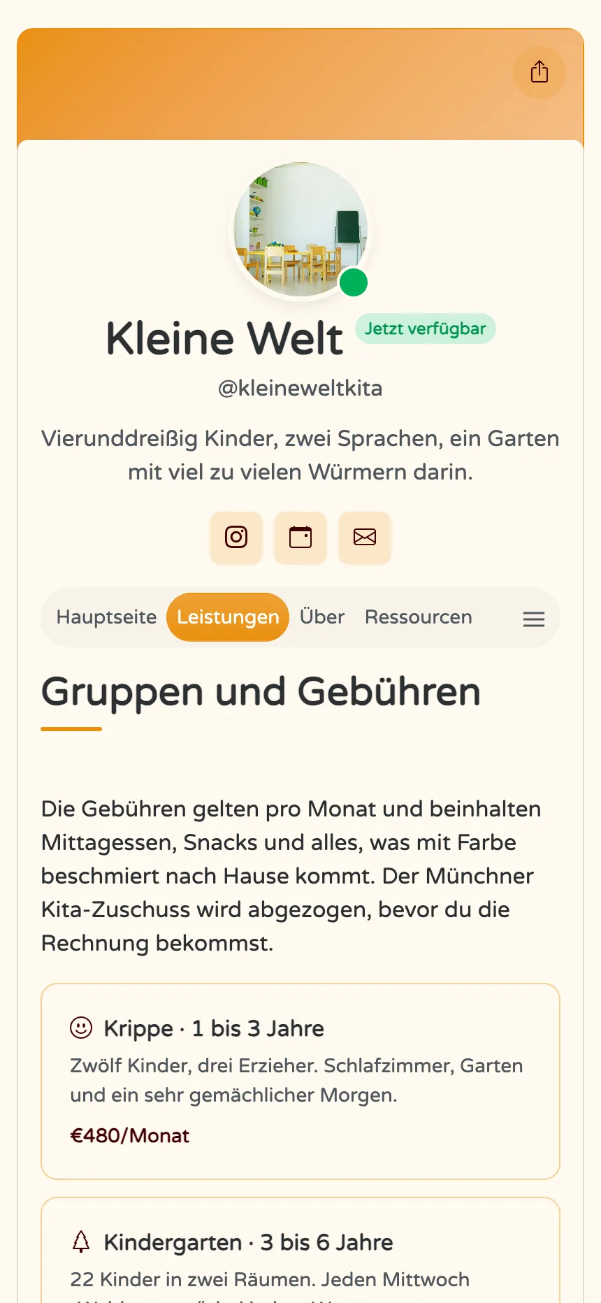Kita — Gruppen, Monatsbeiträge und die Fragen der Eltern