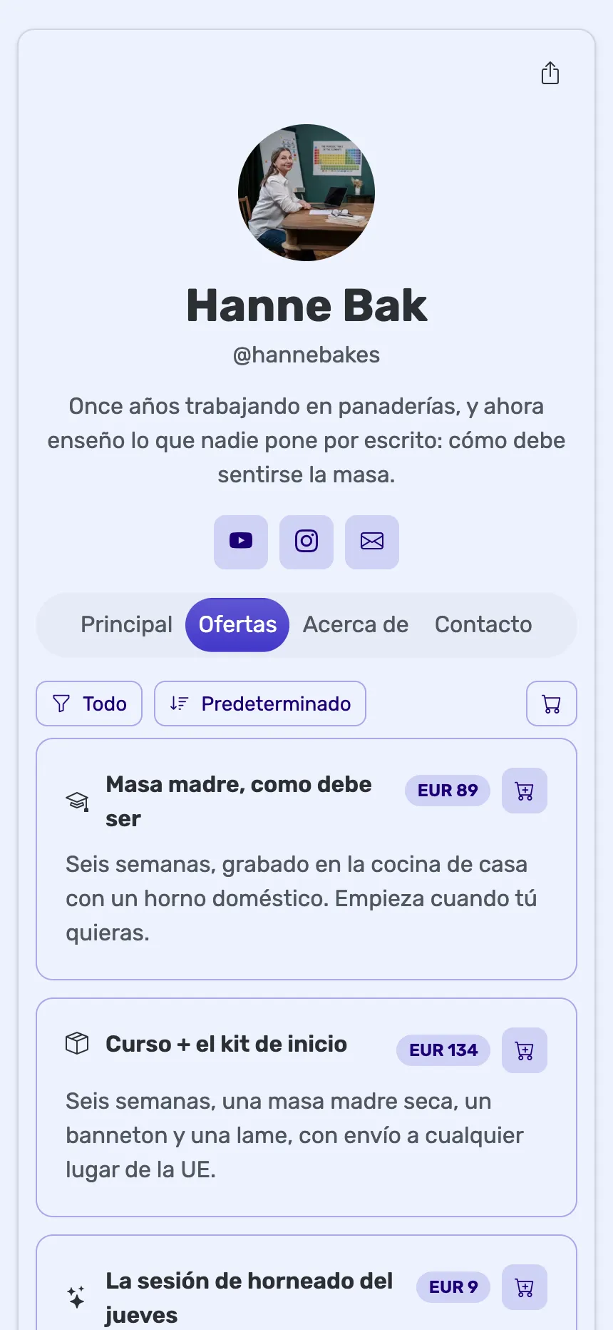 Profesora en línea — un curso, un paquete y una membresía