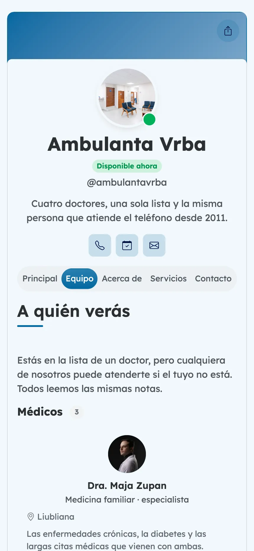 Medicina familiar — los médicos que realmente te atenderán