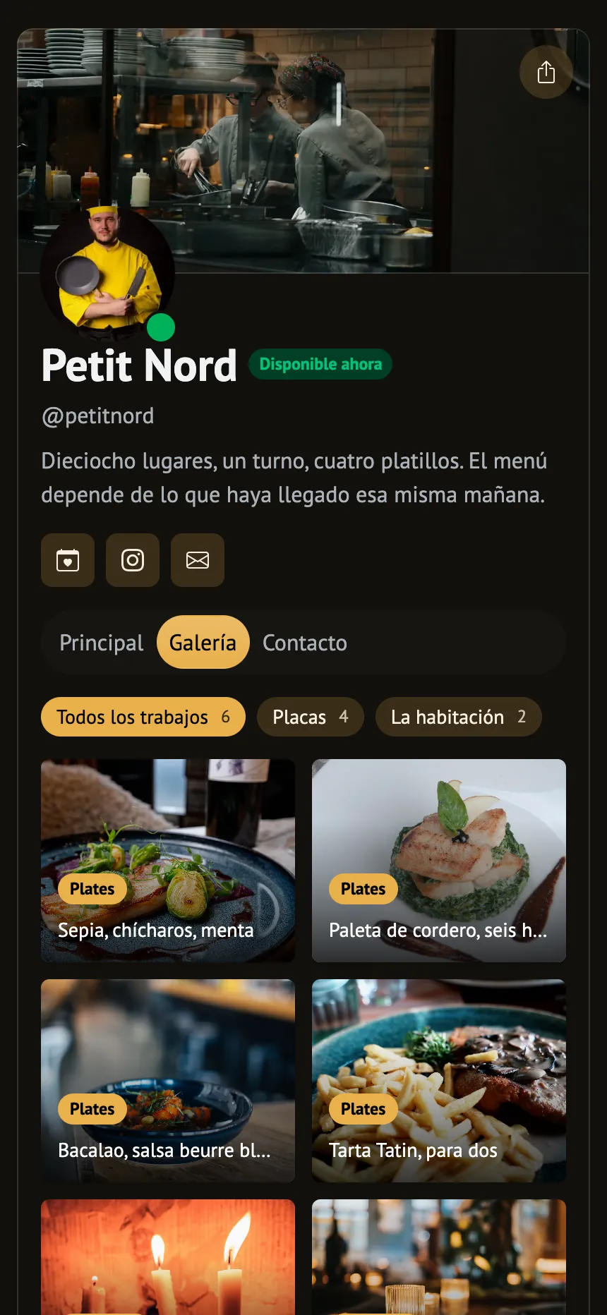 Bistró — las novedades recientes sobre un encabezado con banner