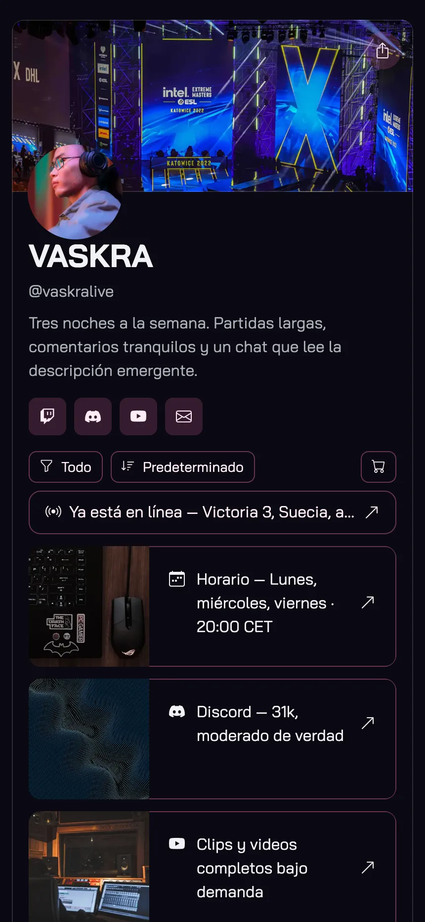 Una sola página, solo enlaces — arte del canal y nada más que navegar
