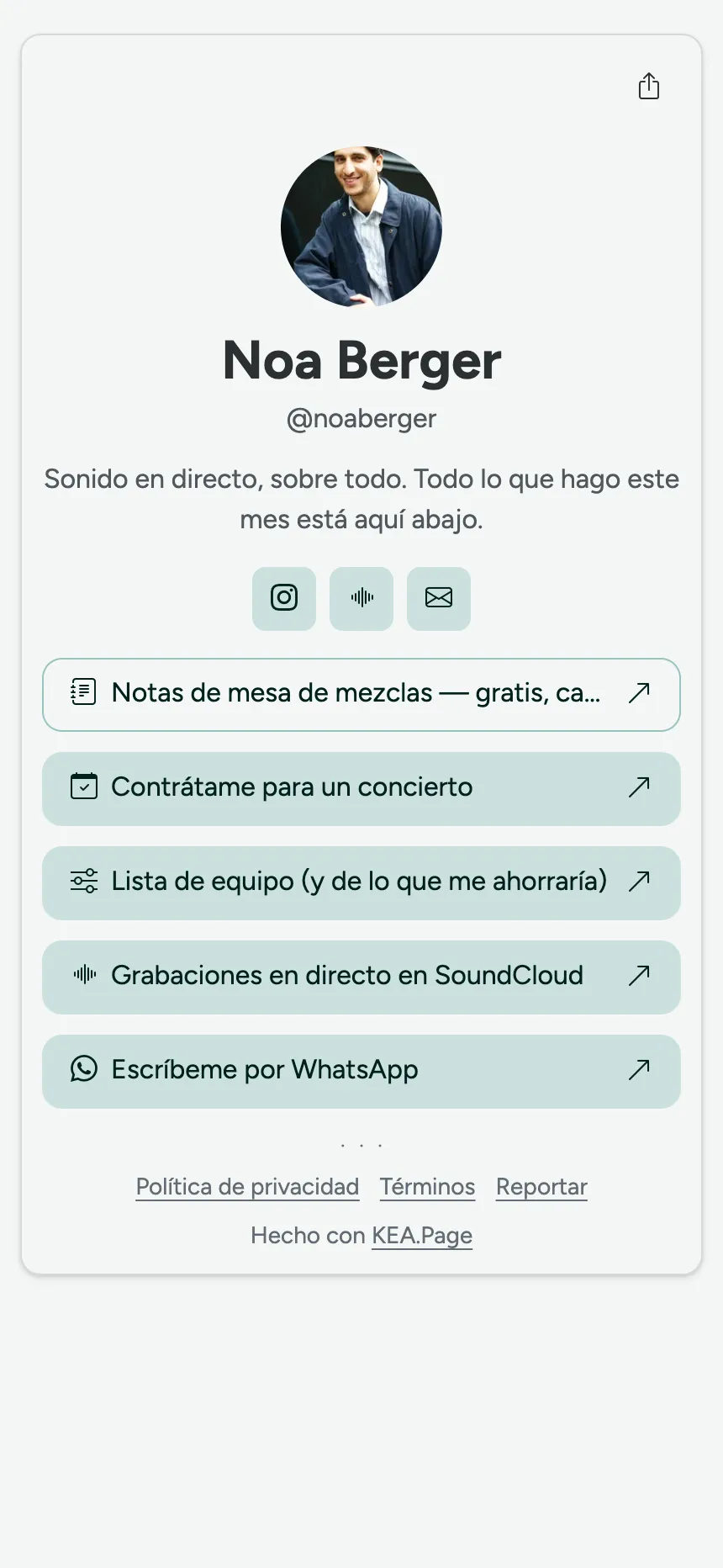 Una página, una pestaña — alguien que solo quería enlaces