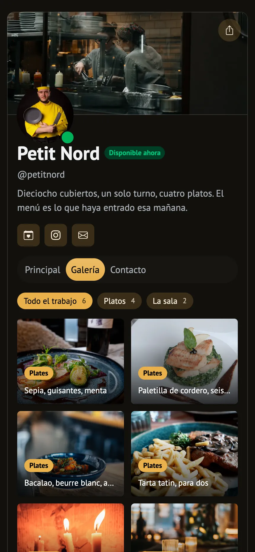 Bistró — lo que ha habido últimamente, con cabecera de banner