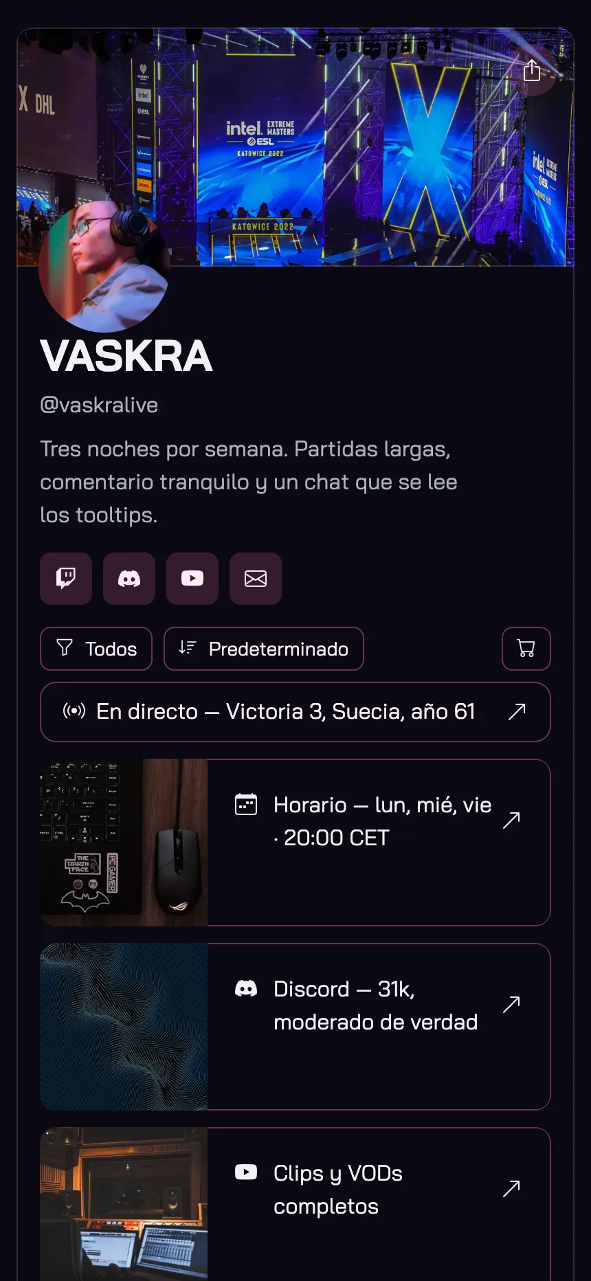 Una página, solo enlaces — arte de canal y nada que navegar