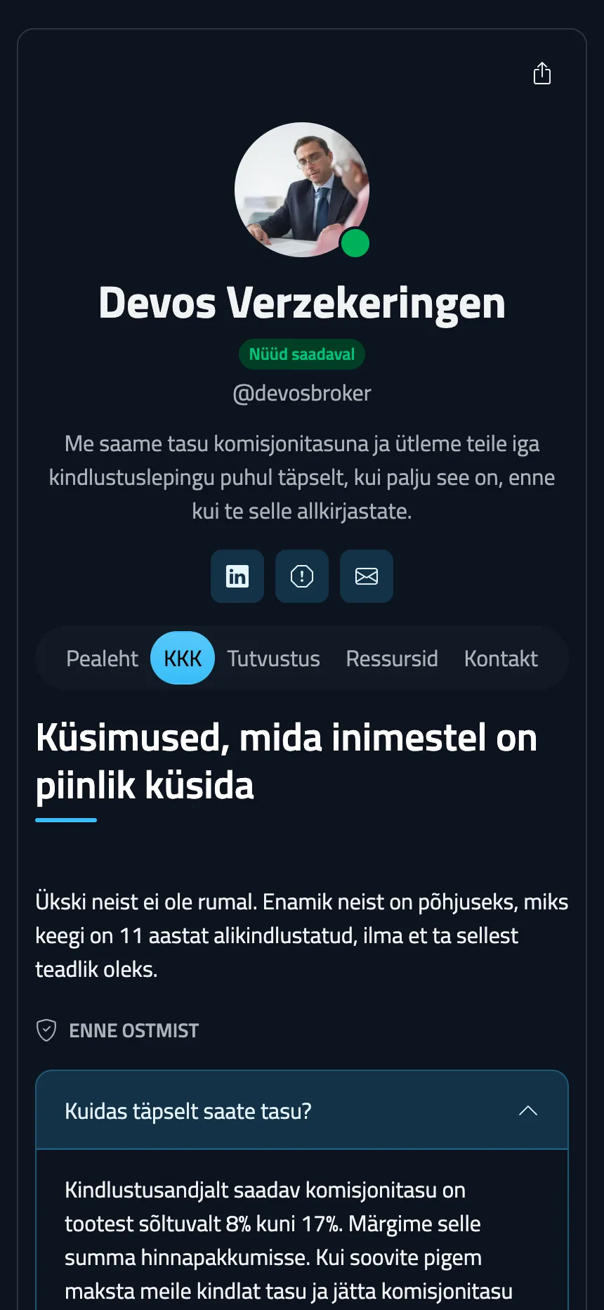 Kindlustusmaakler — KKK, mis vastab ka ebamugavatele küsimustele