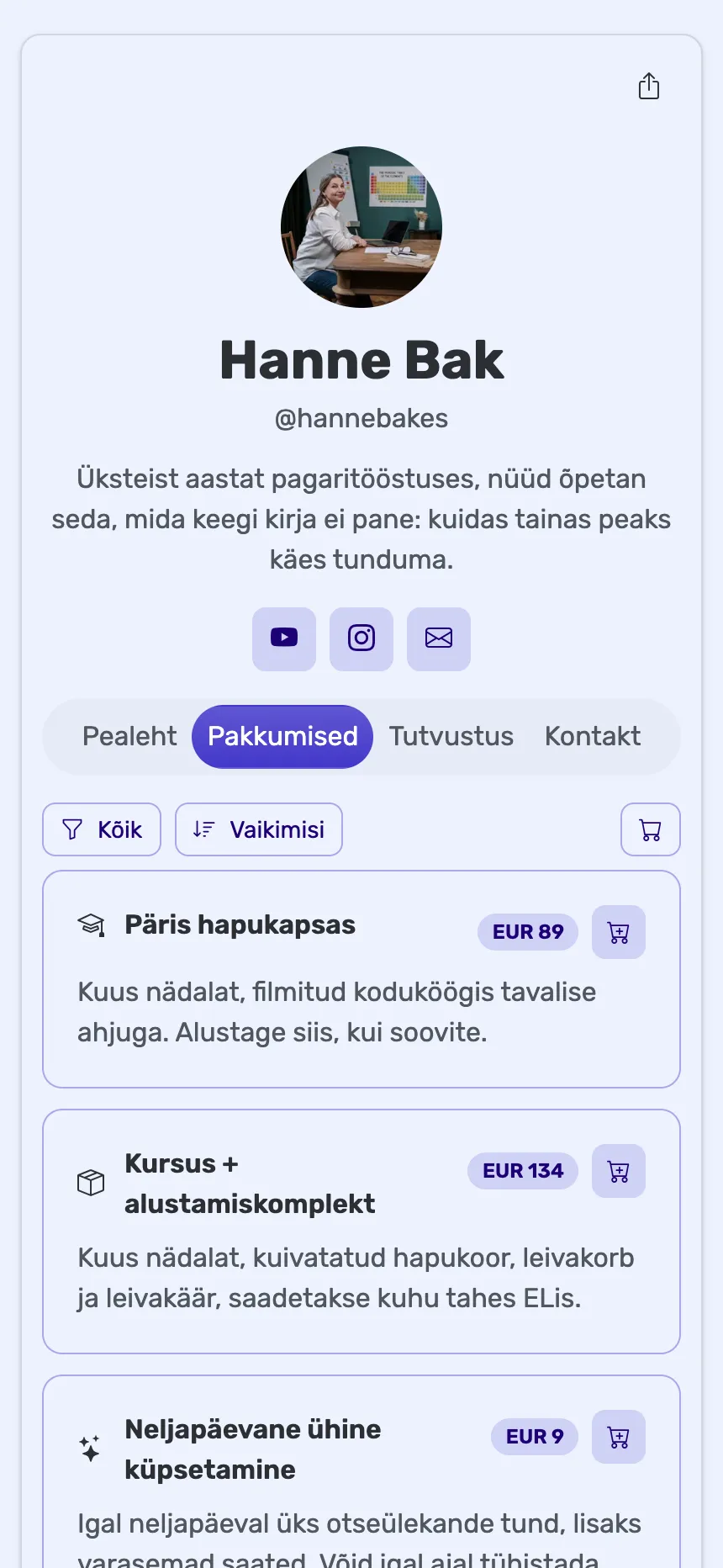 Veebiõpetaja — kursus, komplekt ja liikmesus