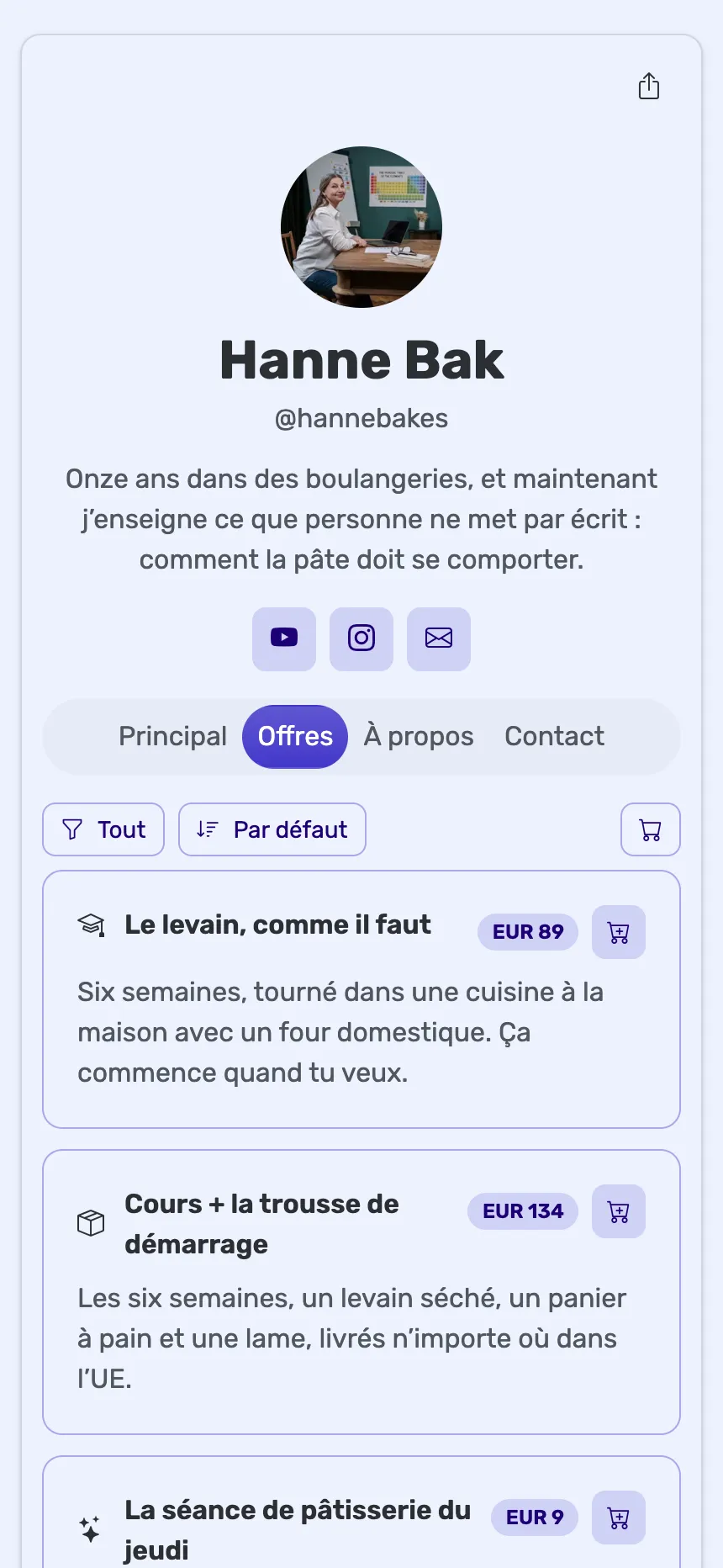 Enseignante en ligne — un cours, un forfait et un abonnement