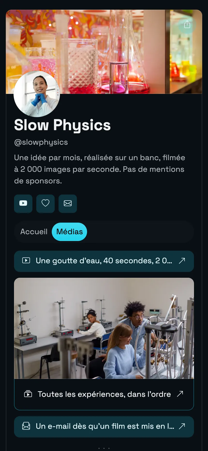 Chaîne scientifique — deux pages, avec bannière d'en-tête