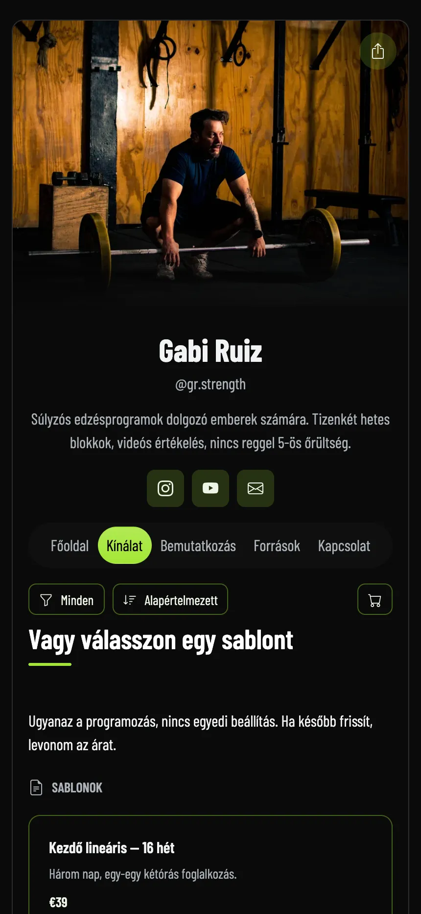 Online coach — programok és azok árai
