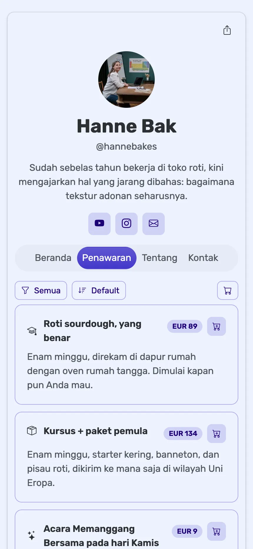 Pengajar online — kursus, bundel belajar, dan keanggotaan