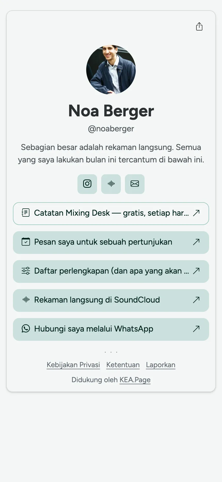 Satu halaman, satu tab — seseorang yang hanya butuh tautan