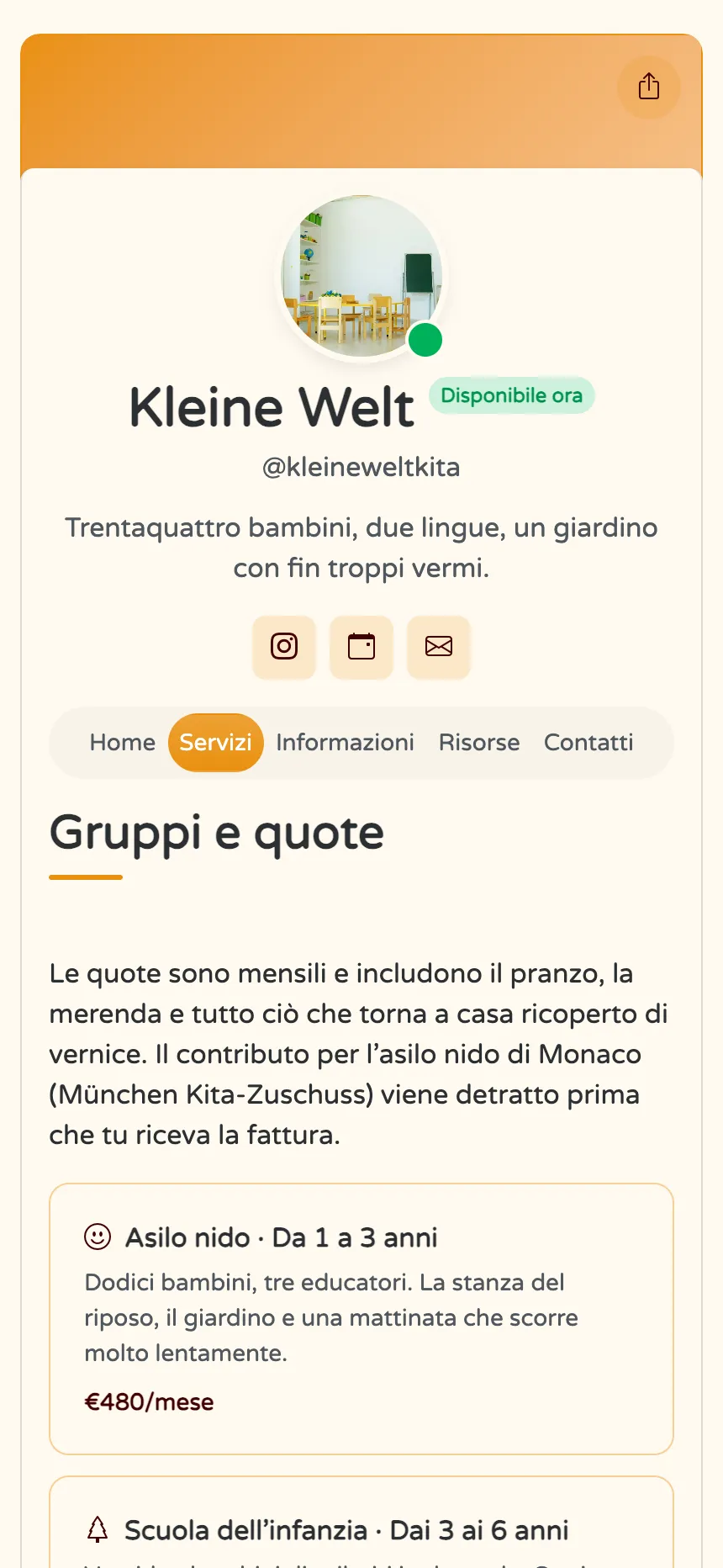 Asilo nido — gruppi, rette mensili e le domande dei genitori