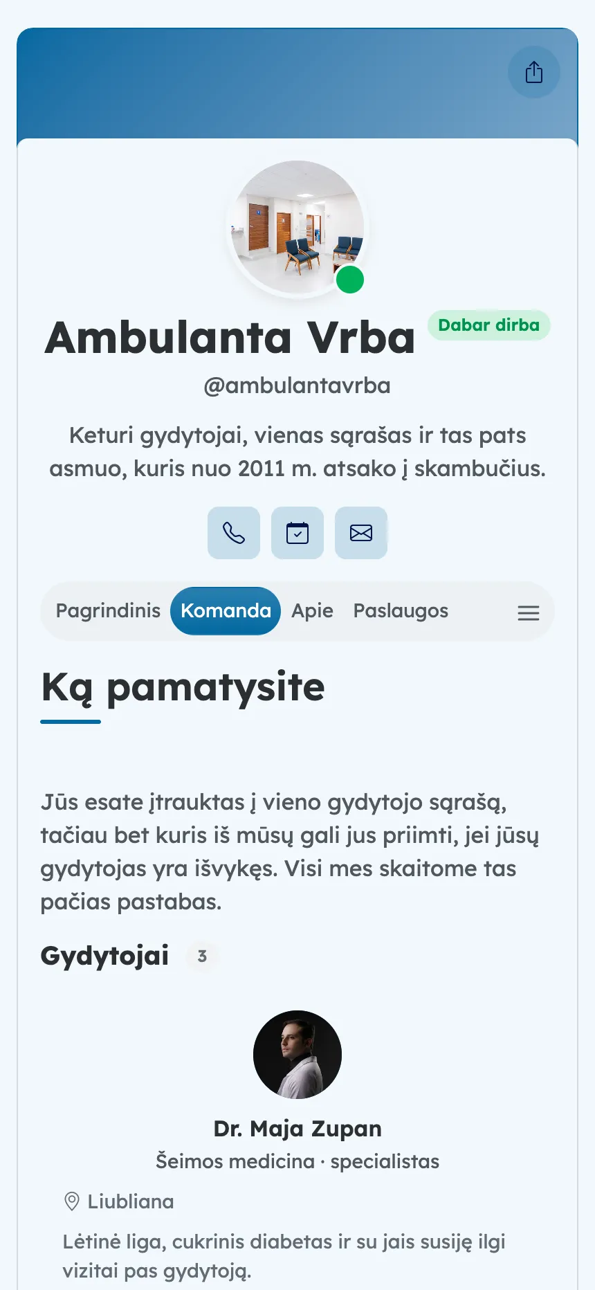 Šeimos klinika — gydytojai, pas kuriuos iš tiesų lankysiesi