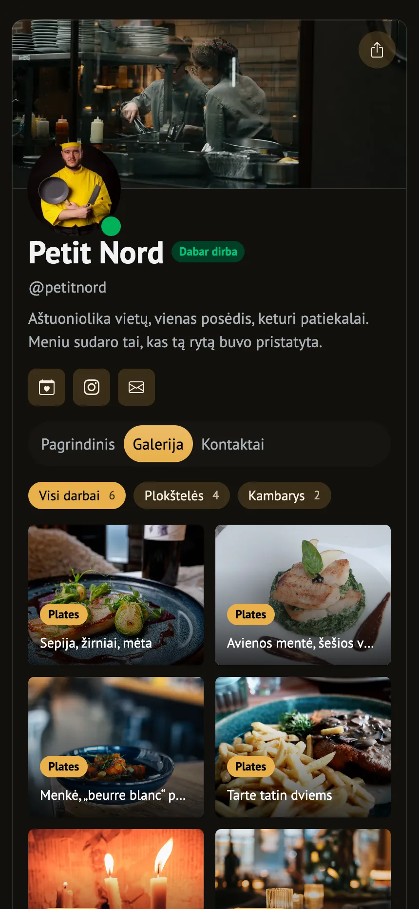 Bistrot — pastarojo meto patiekalai su antraštės skydeliu