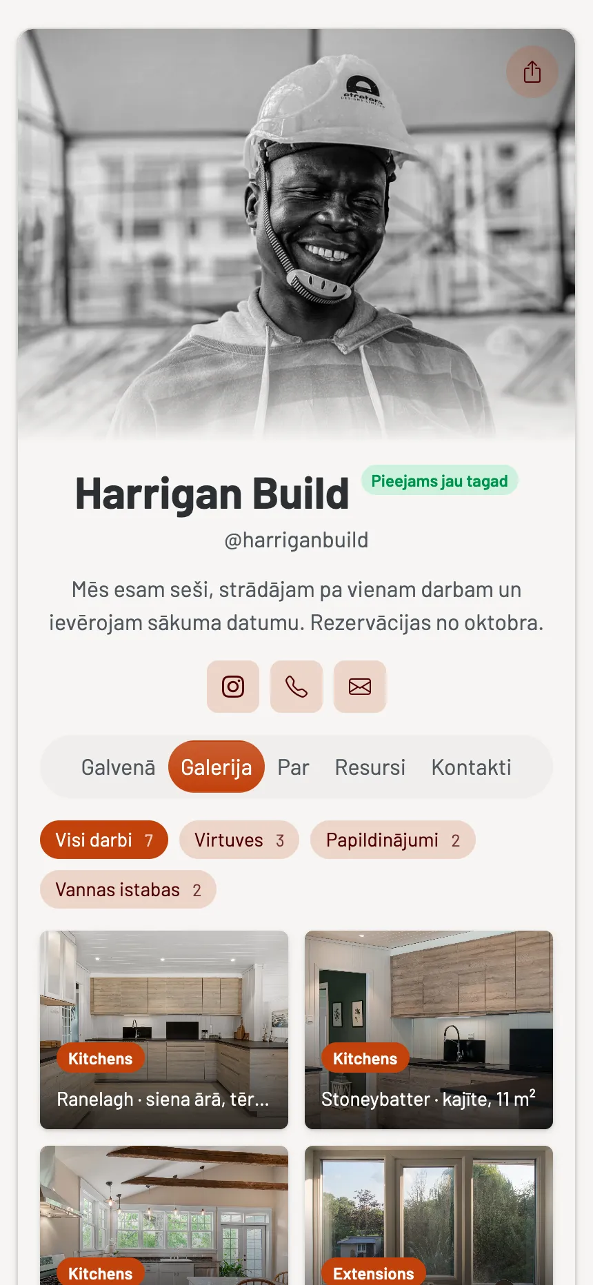 Būvnieks — pabeigtie objekti ar filtru pa telpām