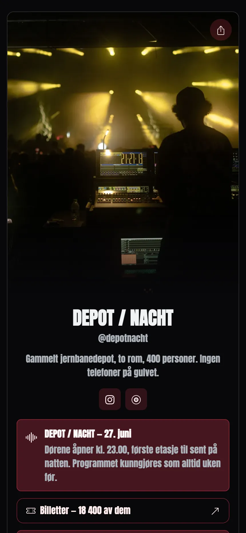 Én side, én fane — en enkelt kveld, og ingenting annet