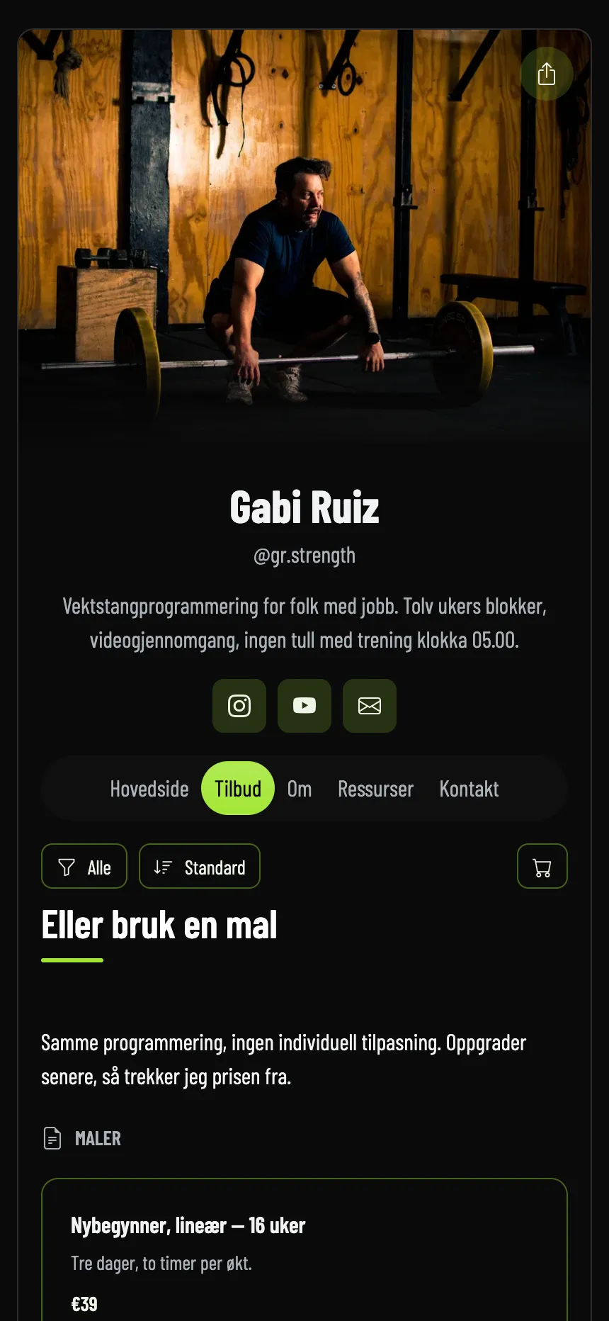 Nettcoach — programmer, og hva hvert av dem koster
