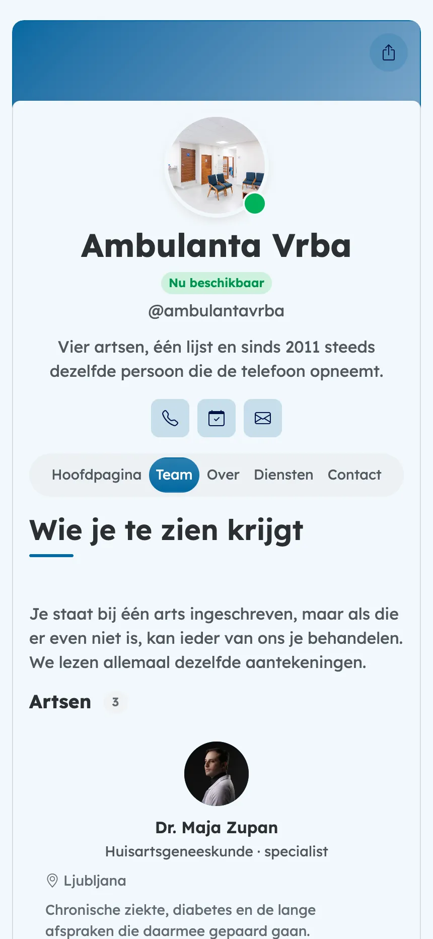 Huisartsenpraktijk — de artsen die je daadwerkelijk te zien krijgt