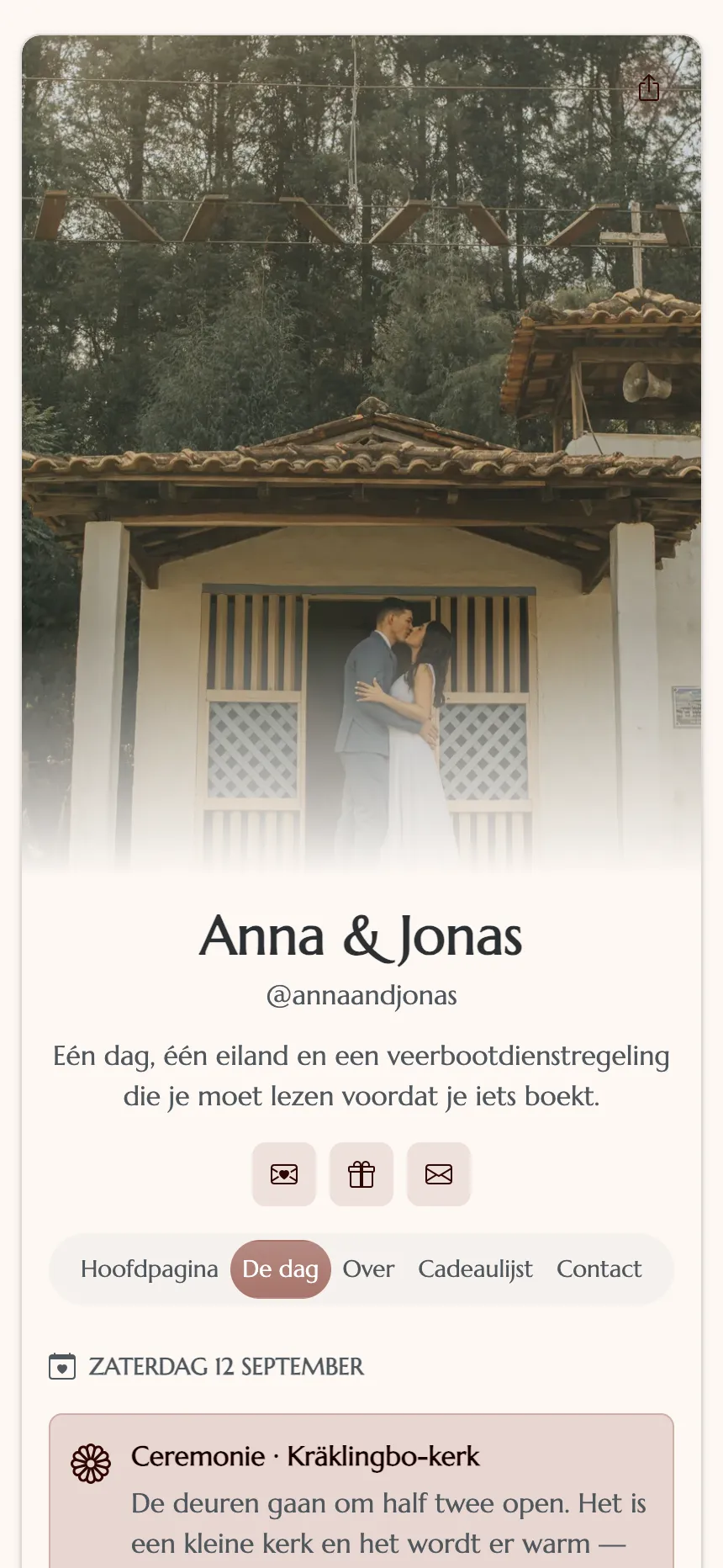 Een bruiloft — tijdschema, de route en een rsvp