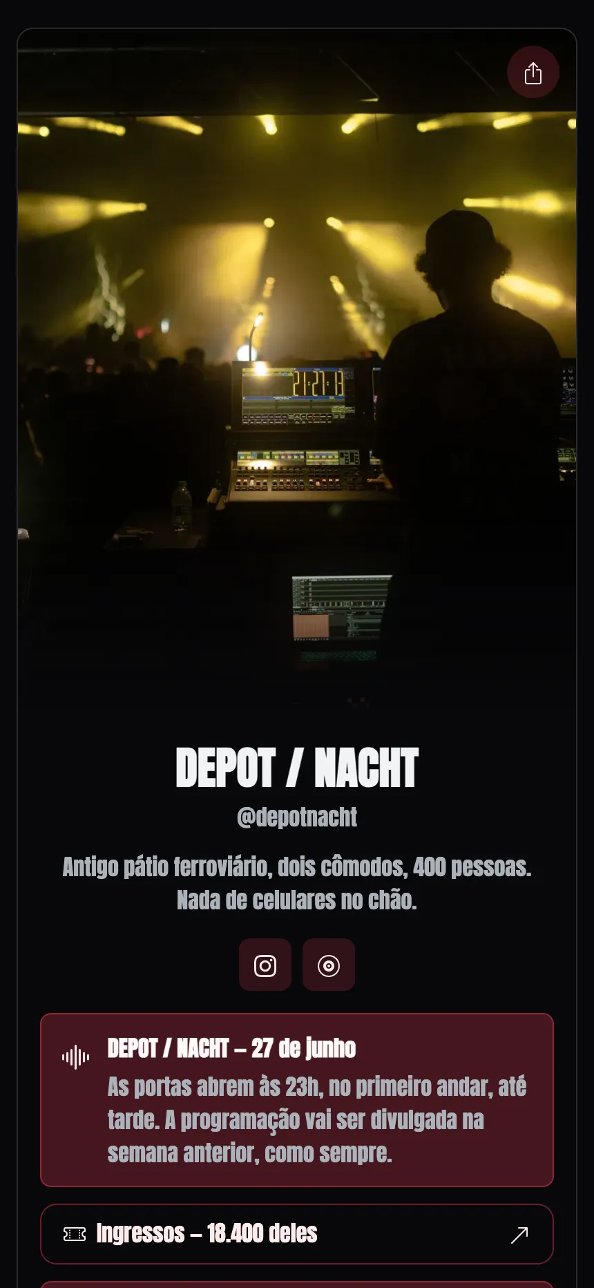 Uma página, uma aba — uma única noite e nada mais
