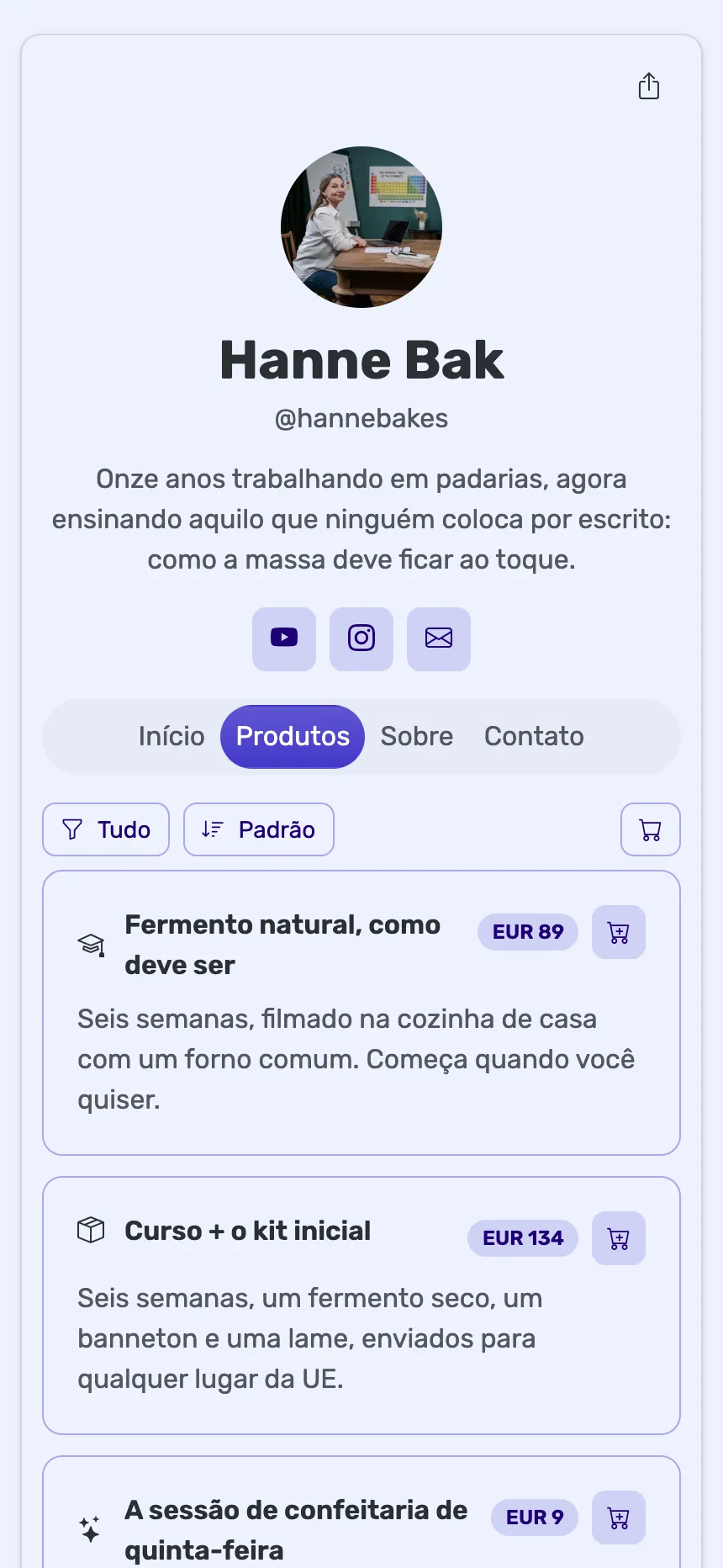 Professora online — curso, pacote e assinatura
