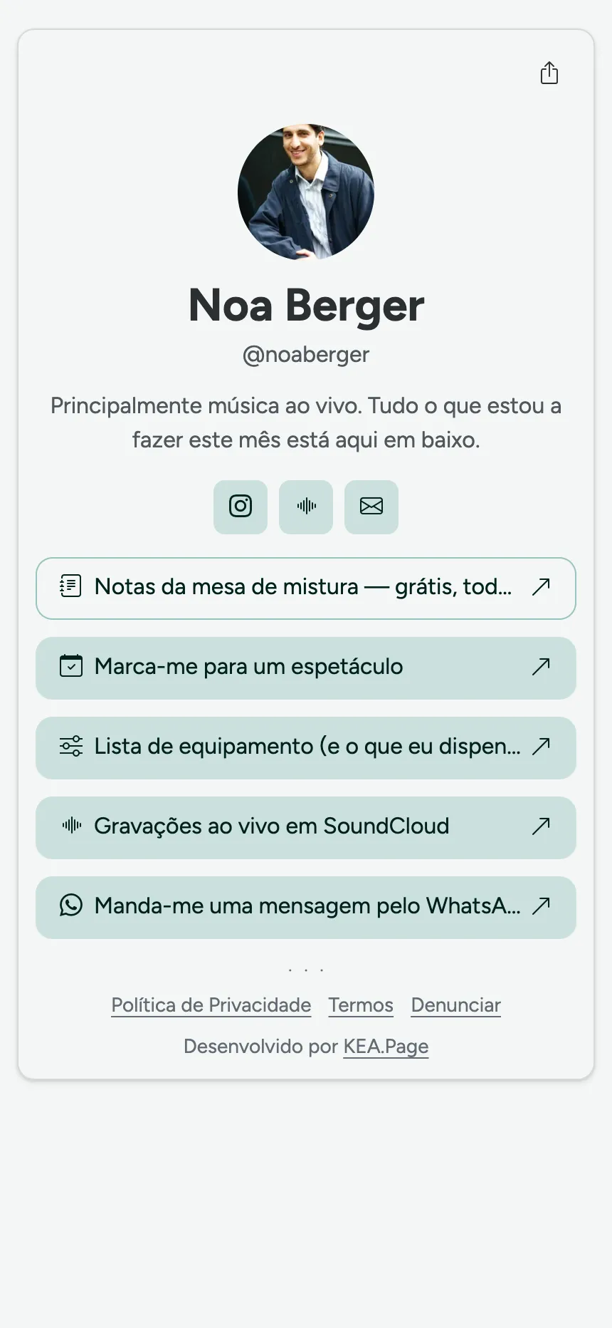 Uma página, um separador — alguém que só queria links
