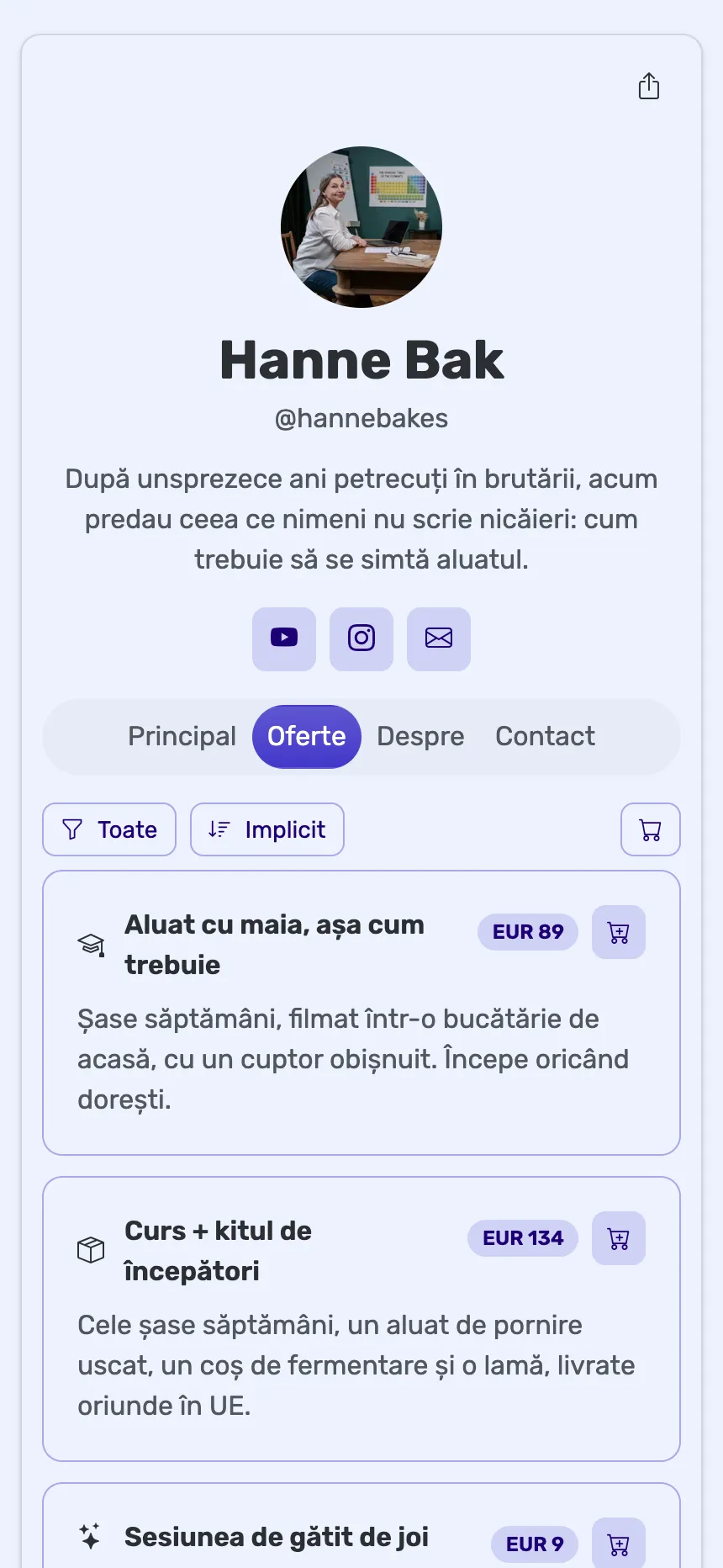 Profesoară online — un curs, un pachet și un abonament