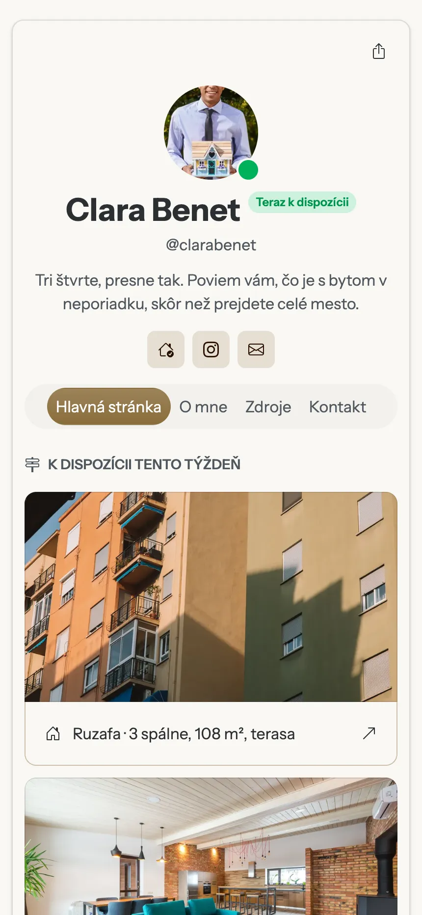 Realitný maklér — ponuka nehnuteľností