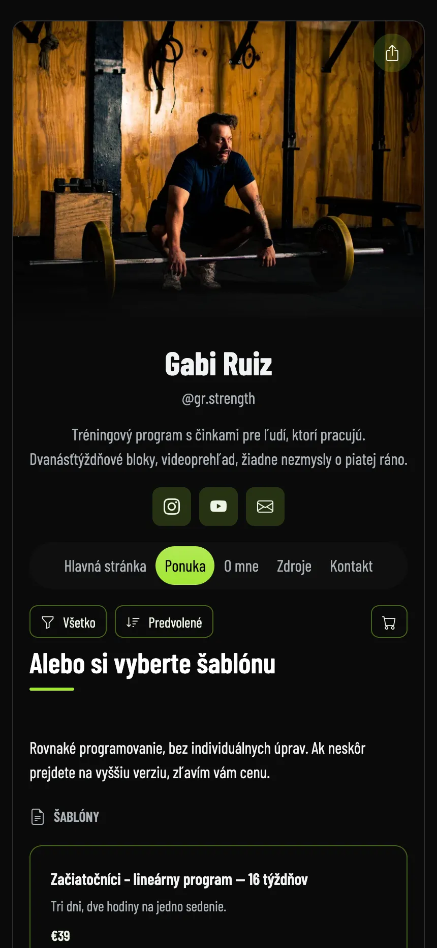 Online tréner — programy a cena za každý z nich