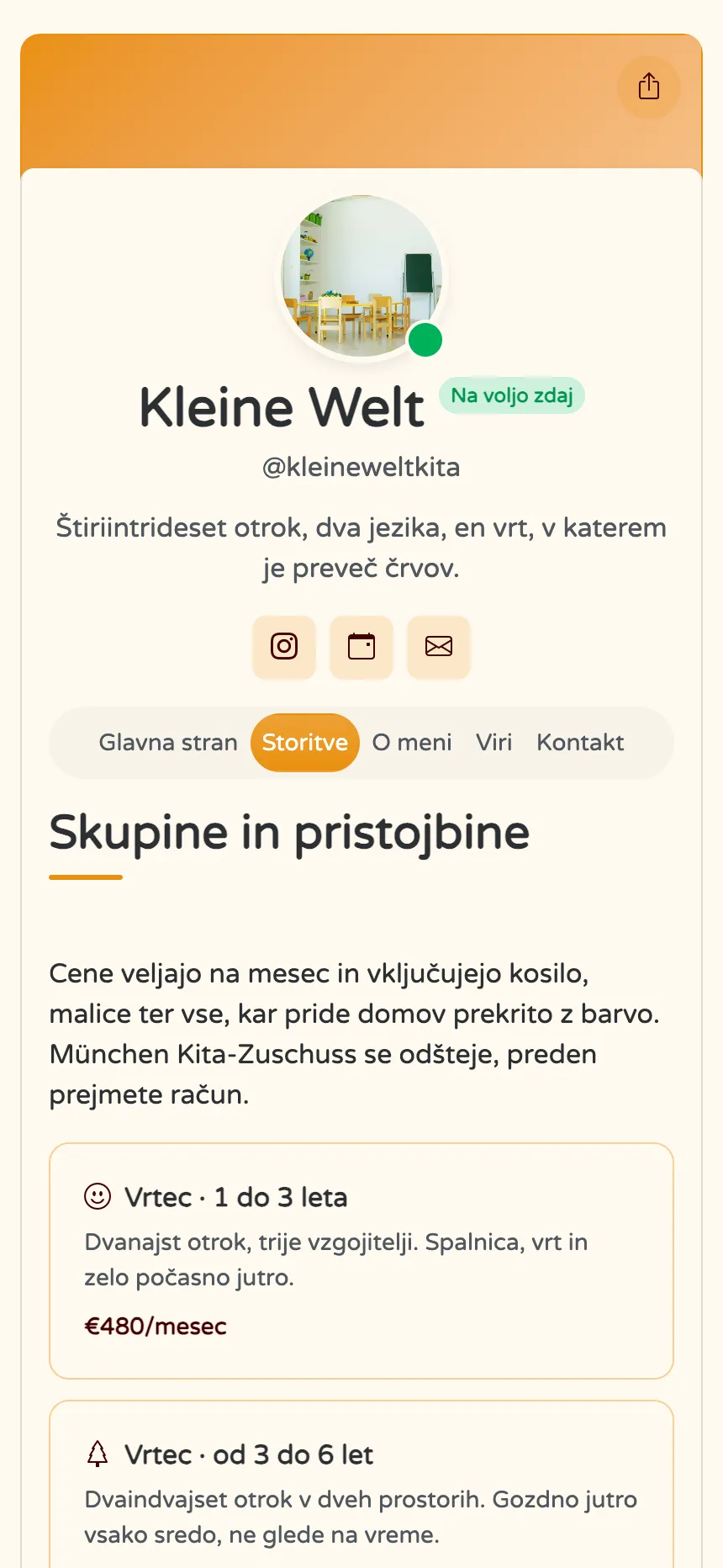 Vrtec — skupine, mesečni prispevki in odgovori na vprašanja staršev