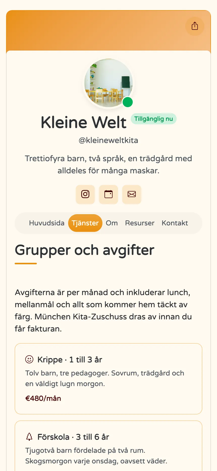 Förskola — grupper, månadsavgifter och föräldrarnas frågor